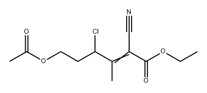 2-Hexenoic acid, 6-(acetyloxy)-4-chloro-2-cyano-3-methyl-, ethyl ester