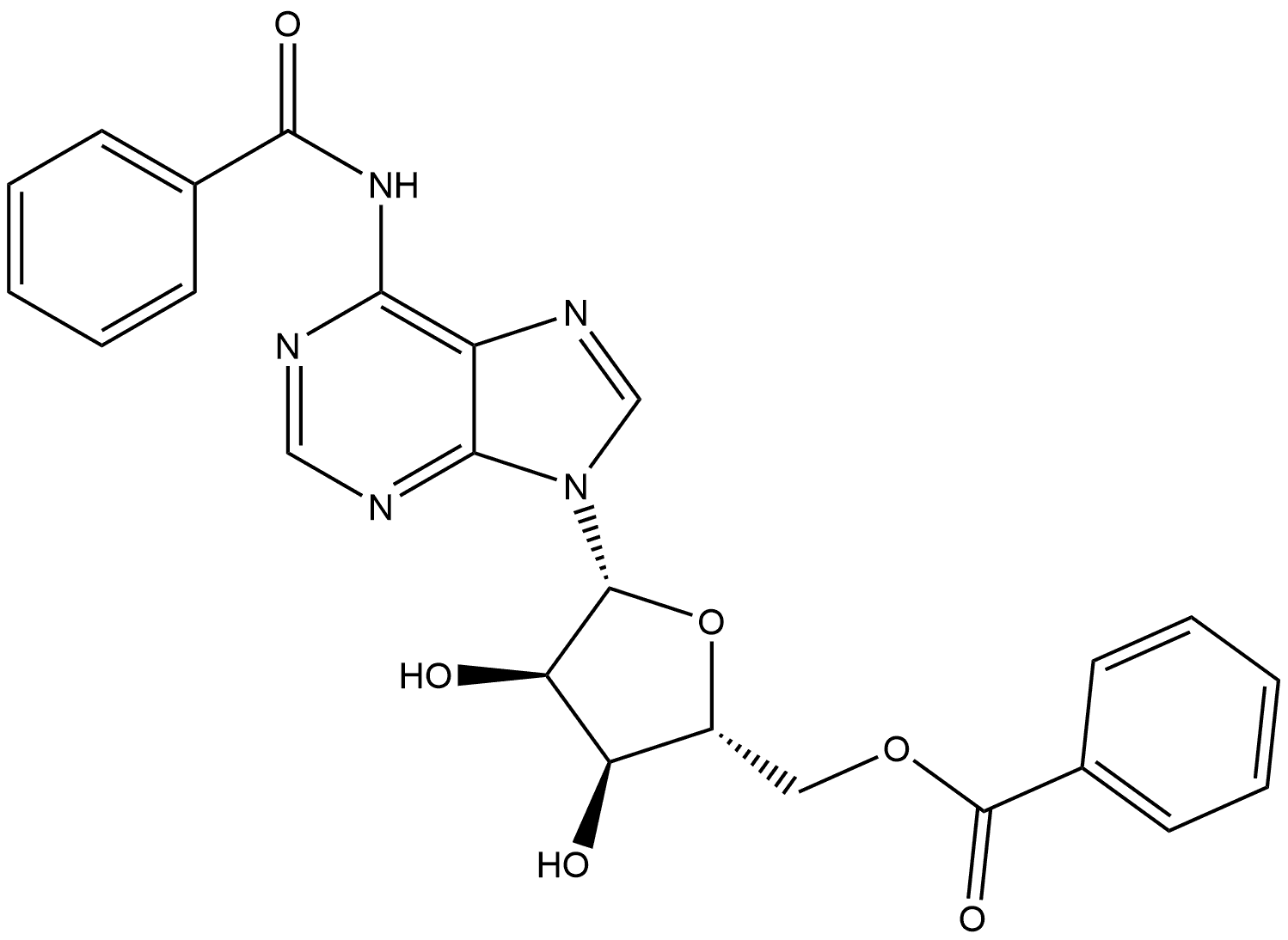 Adenosine, N-benzoyl-, 5′-benzoate Structure