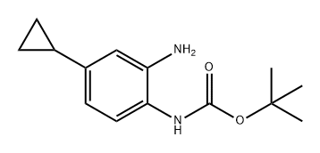 Carbamic acid, N-(2-amino-4-cyclopropylphenyl)-, 1,1-dimethylethyl ester 结构式