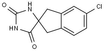 Spiro[imidazolidine-4,2'-[2H]indene]-2,5-dione, 5'-chloro-1',3'-dihydro- Struktur