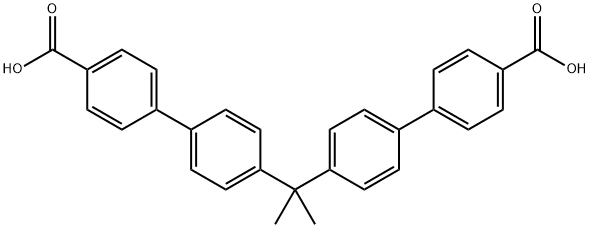 [1,1'-Biphenyl]-4-carboxylic acid, 4',4'''-(1-methylethylidene)bis- (9CI) 化学構造式