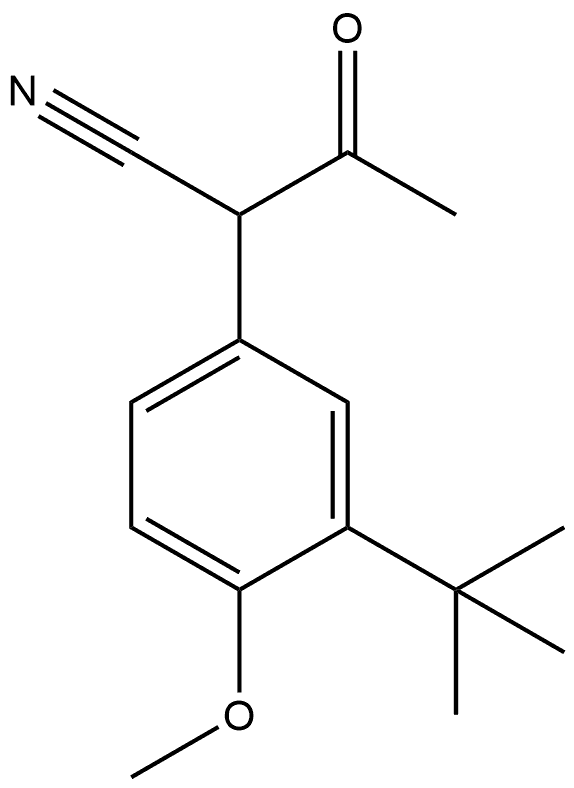 Benzeneacetonitrile, α-acetyl-3-(1,1-dimethylethyl)-4-methoxy- 化学構造式