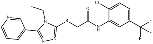 Acetamide, N-[2-chloro-5-(trifluoromethyl)phenyl]-2-[[4-ethyl-5-(3-pyridinyl)-4H-1,2,4-triazol-3-yl]thio]-|N-(2-氯-5-(三氟甲基)苯基)-2-((4-乙基-5-(吡啶-3-基)-4H-1,2,4-三唑-3-基)硫基)乙酰胺