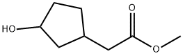 Cyclopentaneacetic acid, 3-hydroxy-, methyl ester Structure