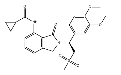 Cyclopropanecarboxamide, N-[2-[(1S)-1-(3-ethoxy-4-methoxyphenyl)-2-(methylsulfonyl)ethyl]-2,3-dihydro-3-oxo-1H-isoindol-4-yl]-|化合物 DOVRAMILAST