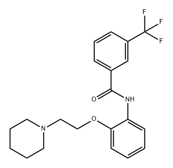 Benzamide, N-[2-[2-(1-piperidinyl)ethoxy]phenyl]-3-(trifluoromethyl)- Struktur