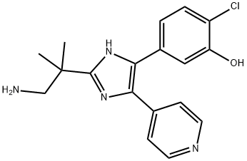 Phenol, 5-[2-(2-amino-1,1-dimethylethyl)-4-(4-pyridinyl)-1H-imidazol-5-yl]-2-chloro- Structure