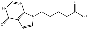 5-(6-Oxo-3H-purin-9(6H)-yl)pentanoic acid 化学構造式