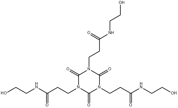 1,3,5-Triazine-1,3,5(2H,4H,6H)-tripropanamide, N1,N3,N5-tris(2-hydroxyethyl)-2,4,6-trioxo- Struktur