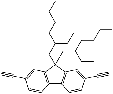 9H-Fluorene, 9,9-bis(2-ethylhexyl)-2,7-diethynyl- Structure