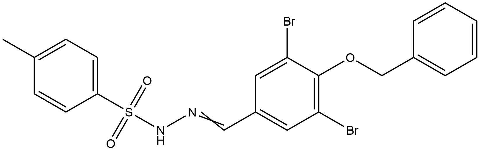 4-Methylbenzenesulfonic acid 2-[[3,5-dibromo-4-(phenylmethoxy)phenyl]methylen... Structure