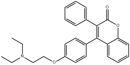 4-(4-(2-(Diethylamino)ethoxy)phenyl)-3-phenyl-2H-chromen-2-one Struktur