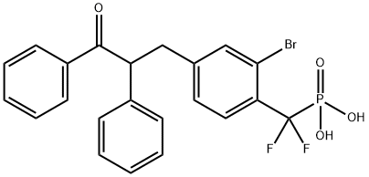 Phosphonic acid, P-[[2-bromo-4-(3-oxo-2,3-diphenylpropyl)phenyl]difluoromethyl]- Structure