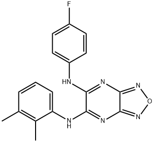 N~5~-(2,3-dimethylphenyl)-N~6~-(4-fluorophenyl)[1,2,5]oxadiazolo[3,4-b]pyrazine-5,6-diamine Structure