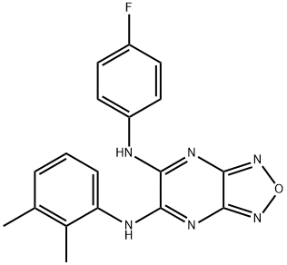 N~5~-(2,3-dimethylphenyl)-N~6~-(4-fluorophenyl)[1,2,5]oxadiazolo[3,4-b]pyrazine-5,6-diamine 结构式