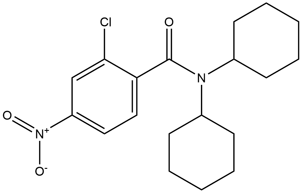 2-chloro-N,N-dicyclohexyl-4-nitrobenzamide 结构式