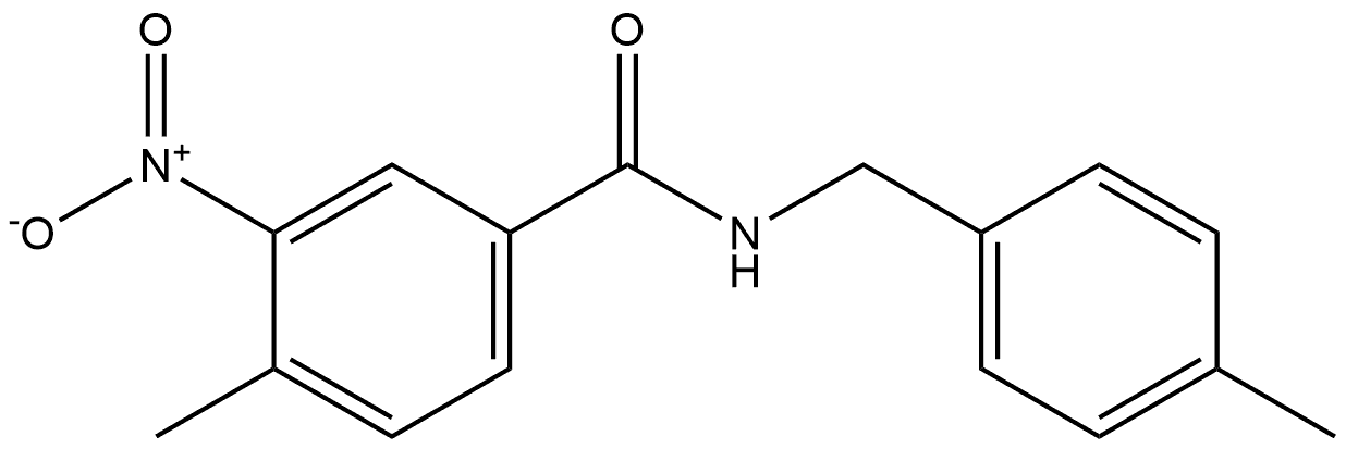 4-methyl-N-(4-methylbenzyl)-3-nitrobenzamide 结构式