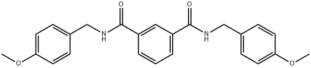 1-N,3-N-bis[(4-methoxyphenyl)methyl]benzene-1,3-dicarboxamide Struktur