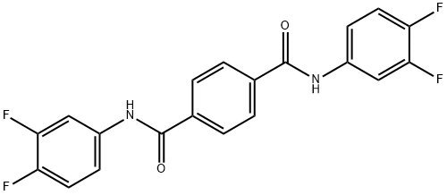 1-N,4-N-bis(3,4-difluorophenyl)benzene-1,4-dicarboxamide 化学構造式