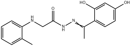 N'-[1-(2,4-dihydroxyphenyl)ethylidene]-2-[(2-methylphenyl)amino]acetohydrazide (non-preferred name) Structure