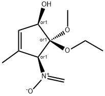 2-Cyclopenten-1-ol,5-ethoxy-5-methoxy-3-methyl-4-(methyleneoxidoamino)-,(1R,4S,5S)-rel-(9CI) 结构式