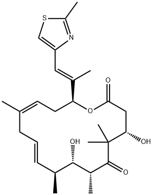 Oxacyclohexadeca-10,13-diene-2,6-dione, 4,8-dihydroxy-5,5,7,9,13-pentamethyl-16-[(1E)-1-methyl-2-(2-methyl-4-thiazolyl)ethenyl]-, (4S,7R,8S,9S,10E,13Z,16S)- Structure