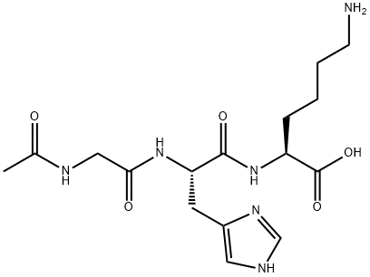 L-Lysine, N-acetylglycyl-L-histidyl- 化学構造式