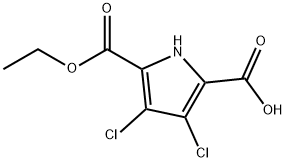 1H-Pyrrole-2,5-dicarboxylic acid, 3,4-dichloro-, 5-ethyl ester 化学構造式