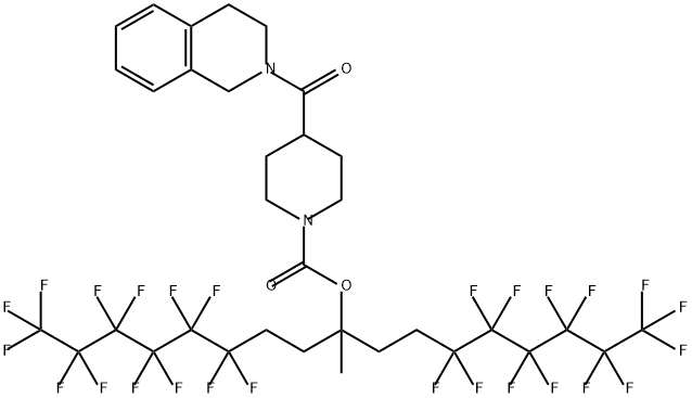 1-Piperidinecarboxylic acid, 4-[(3,4-dihydro-2(1H)-isoquinolinyl)carbonyl]-, 4,4,5,5,6,6,7,7,8,8,9,9,9-tridecafluoro-1-methyl-1-(3,3,4,4,5,5,6,6,7,7,8,8,8-tridecafluorooctyl)nonyl ester