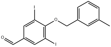 3,5-Diiodo-4-[(3-methylbenzyl)oxy]benzaldehyde 结构式