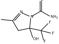 1H-Pyrazole-1-carbothioamide, 4,5-dihydro-5-hydroxy-3-methyl-5-(trifluoromethyl)- 化学構造式