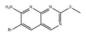 Pyrido[2,3-d]pyrimidin-7-amine, 6-bromo-2-(methylthio)- Structure