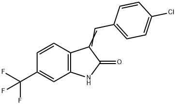 3-(4-Chlorobenzylidene)-6-(trifluoromethyl)indolin-2-one Struktur