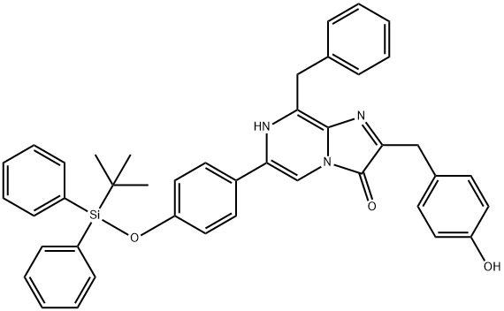 Imidazo[1,2-a]pyrazin-3(7H)-one,  6-[4-[[(1,1-dimethylethyl)diphenylsilyl]oxy]phenyl]-2-[(4-hydroxyphenyl)methyl]-8- 结构式