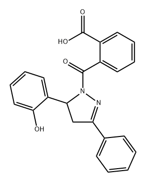 Benzoic acid, 2-[[4,5-dihydro-5-(2-hydroxyphenyl)-3-phenyl-1H-pyrazol-1-yl]carbonyl]- Structure
