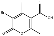 2H-Pyran-5-carboxylic acid, 3-bromo-4,6-dimethyl-2-oxo- Struktur