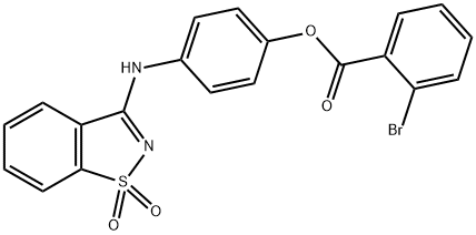 4-[(1,1-Dioxido-1,2-benzothiazol-3-yl)amino]phenyl 2-bromobenzoate 化学構造式