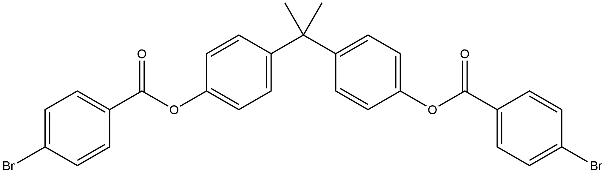 Benzoic acid, 4-bromo-, (1-methylethylidene)di-4,1-phenylene ester Structure