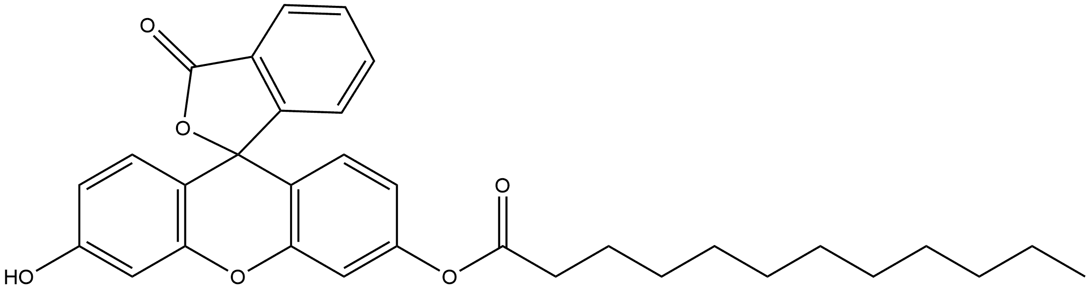 (6'-羟基-3-氧代螺[2-苯并呋喃-1,9'-氧杂蒽]-3'-基)十二酸酯 结构式
