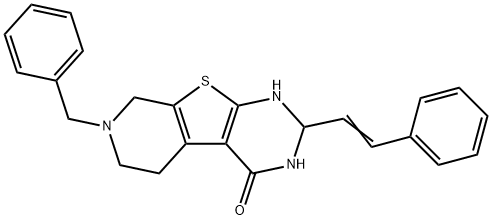 7-benzyl-2-[(Z)-2-phenylethenyl]-1,2,3,5,6,8-hexahydropyrido[2,3]thieno[2,4-d]pyrimidin-4-one,356099-32-6,结构式