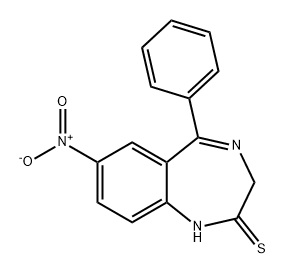2H-1,4-Benzodiazepine-2-thione, 1,3-dihydro-7-nitro-5-phenyl- Struktur