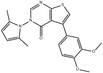 5-(3,4-Dimethoxyphenyl)-3-(2,5-dimethyl-1H-pyrrol-1-yl)thieno[2,3-d]pyrimidin-4(3H)-one Struktur