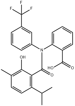 Benzoic  acid,  2-[[2-hydroxy-3-methyl-6-(1-methylethyl)benzoyl][3-(trifluoromethyl]phenyl]amino]-  (9CI) Structure