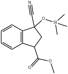 1H-Indene-1-carboxylic acid, 3-cyano-2,3-dihydro-3-[(trimethylsilyl)oxy]-, methyl ester,357426-11-0,结构式