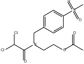 Acetamide, N-[2-(acetyloxy)ethyl]-2,2-dichloro-N-[[4-(methylsulfonyl)phenyl]methyl]- Structure