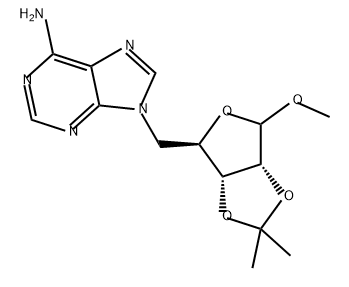 D-Ribofuranoside, methyl 5-(6-amino-9H-purin-9-yl)-5-deoxy-2,3-O-(1-methylethylidene)-,35910-49-7,结构式