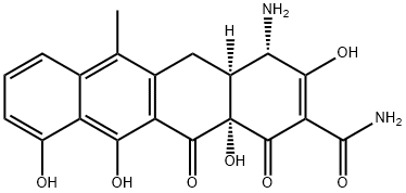 2-Naphthacenecarboxamide, 4-amino-1,4,4a,5,12,12a-hexahydro-3,10,11,12a-tetrahydroxy-6-methyl-1,12-dioxo-, (4S,4aS,12aS)- Structure