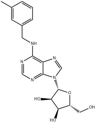 Adenosine, N-[(3-methylphenyl)methyl]- Structure