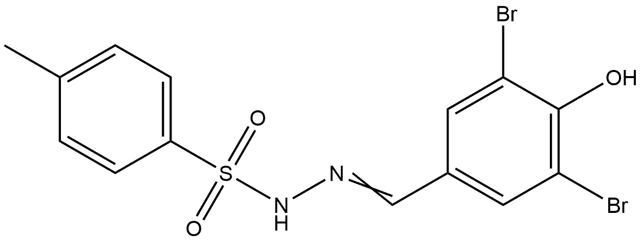 4-Methylbenzenesulfonic acid 2-[(3,5-dibromo-4-hydroxyphenyl)methylene]hydrazide 结构式