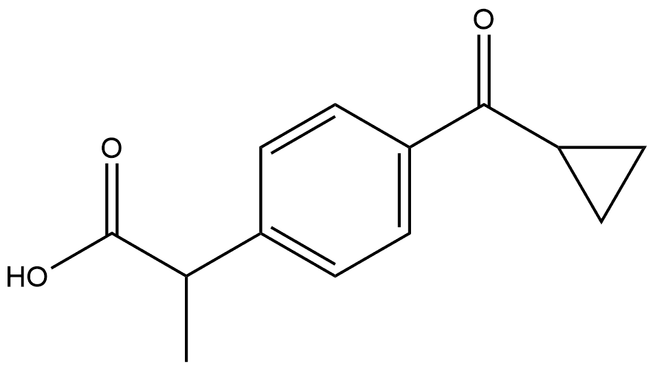 Benzeneacetic acid, 4-(cyclopropylcarbonyl)-α-methyl- 结构式